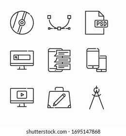Simple Set of Design Tools Related Vector Line Icons. 