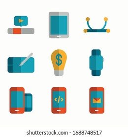 Simple Set Design Tools Vector Color Icons