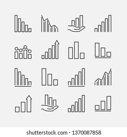 Simple Set of Diagram and Graph Vector Line Icons. Contains such Icons as Trend, Loss, Pie Chart, Round Diagram, Candlestick Chart and more. Editable Stroke. Vector illustration on a white background