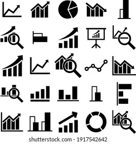 Conjunto simple de diagrama e icono gráfico, logotipo aislado en fondo blanco