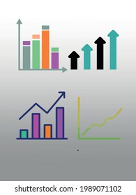 Conjunto simple de diagramas y gráficos relacionados con iconos vectoriales para su diseño.