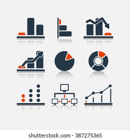 Simple set of diagram and graphs related vector icons for your design.