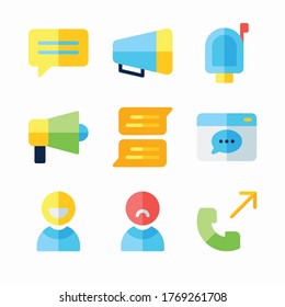 Simple Set Dialogue Assets Vector Color Icons. Color with Editable stroke