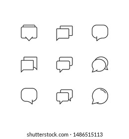 Simple Set of dialogue Related Vector Line Icons.