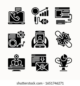 simple set Digital Marketing Glyph icons Pack vector