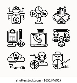 conjunto simple iconos de línea de marketing digital Paquete vectorial