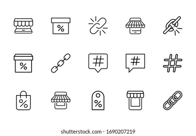 Simple conjunto de íconos modernos de línea delgada de marketing digital. Diseño moderno. Paquete de iconos de trazo. Ilustración vectorial aislada en un fondo blanco. Símbolos de calidad superior.