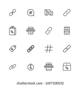 Simple set of digital marketing modern thin line icons. Trendy design. Pack of stroke icons. Vector illustration isolated on a white background. Premium quality symbols.