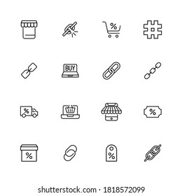 Einfache Sammlung von digitalem Marketing moderne dünne Linie Symbole. Trendloses Design. Paket mit Strichsymbolen. Vektorgrafik einzeln auf weißem Hintergrund. Symbole in Premium-Qualität.