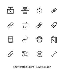 Simple set of digital marketing modern thin line icons. Trendy design. Pack of stroke icons. Vector illustration isolated on a white background. Premium quality symbols.