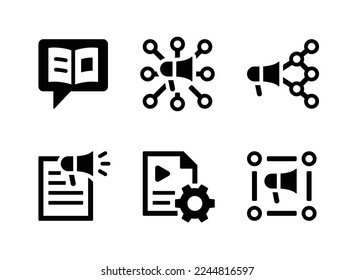 Simple Set of Digital Marketing Related Vector Solid Icons. Contains Icons as  Story Telling, Viral, Campaign and more.