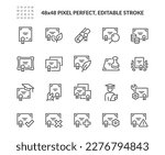 Simple Set of Diploma and Certificate Related Vector Line Icons. Contains such Icons as Licence, Document pack, Search, Costs and more. Editable Stroke. 48x48 Pixel Perfect.