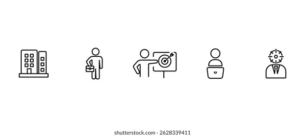 Simple set of Direction icons in line style, Icon set of Bussiness. Line icon of mentoring Containing Office, employement, Applicant, worker and headhunter. 
