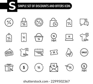 Simple Set of Discounts and Offers Icons Created for Business, discounts and offers, Shopping or others various business Purpose. 