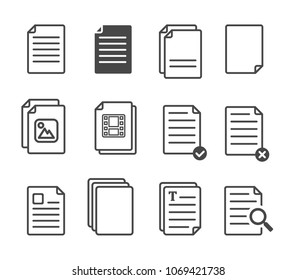 Simple Set of Document Flow Management Vector Line Icons. Vector illustration