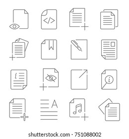 Simple Set of Document Flow Management Vector Line Icons. Contains such Icons as Bureaucracy, Batch Processing, Accept, Decline Document and more. Editable Stroke