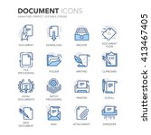 Simple Set of Document Related Color Vector Line Icons. 
Contains such Icons as Batch Processing, Legal Documents, Clipboard, Download, Document Flow and more. 
Editable Stroke. 64x64 Pixel Perfect. 