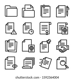 Simple Set of Document Related Color Vector Line Icons. Contains such Icons as Batch Processing, Legal Documents, Clipboard, Download, Document Flow and more.