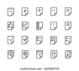 Simple Set Of Documents Related Outline Icons. Elements For Mobile Concept And Web Apps. Thin Line Vector Icons For Website Design And Development, App Development. Premium Pack.