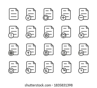 Simple Set Of Documents Related Outline Icons. Elements For Mobile Concept And Web Apps. Thin Line Vector Icons For Website Design And Development, App Development. Premium Pack.