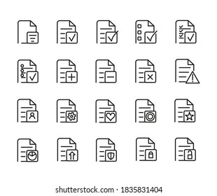 Simple Set Of Documents Related Outline Icons. Elements For Mobile Concept And Web Apps. Thin Line Vector Icons For Website Design And Development, App Development. Premium Pack.