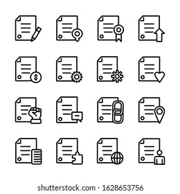 Simple Set of Documents Related Vector Line Icons. Contains such Icons as Contract, Passport, Blank Pages and more. vector illustration. 14