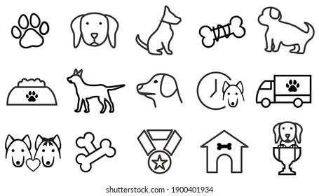 Simple set of Dog icon vector, symbol Dog illustration in white background, trendy design. editable stroke