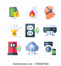 Simple Set Domotics Vector Color Icons. Color with Editable stroke