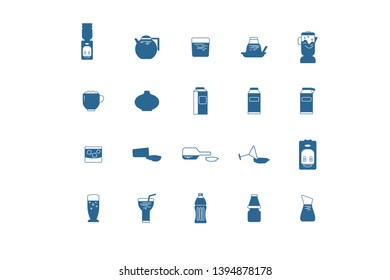 Simple Set of Drinks and Beverage Vector Solid Icons. Contains such Icons as Tea, Coffee, Juice and more. Editable Stroke