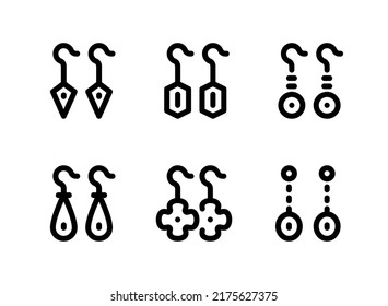 Simple Set of Earrings Related Vector Line Icons.