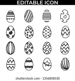 Simple Set of Easter Paskah Day Vector Line and Fill Icons