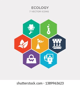 simple set of eco fuel, eco bag, hydroelectric power station, windsock icons, contains such as icons eco, seeds, shamrock and more. 64x64 pixel perfect. infographics vector