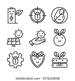 Simple Set of Eco Related Vector Line Icons. Contains such Icons as Electric Car, Global Warming, Forest, Organic Farming and more. Editable Stroke.