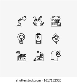 Simple Set of Eco Related Vector Line Icons