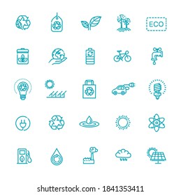 Simple Set of Eco Related Vector Line Icons