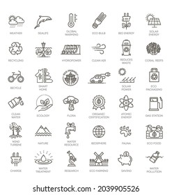 Simple Set of Eco Related Vector Line Icons