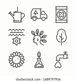 Simple Set Ecology Craft Vector line Icons