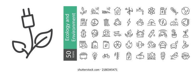 Simple Set of Ecology and Environment Related Vector Line Icons. Contains such Icons as Electric Car, Global Warming, Forest, Recycle, Nuclear power, Pollution, Biofuel and more.
