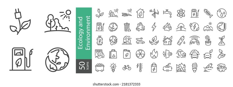 Simple Set of Ecology and Environment Related Vector Line Icons. Contains such Icons as Electric Car, Global Warming, Forest, Recycle, Nuclear power, Pollution, Biofuel and more.
