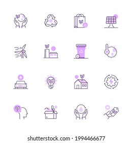 Simple Set of Ecology and Environmental Color Vector Line Icons . Thin Line and Pixel Perfect Icons