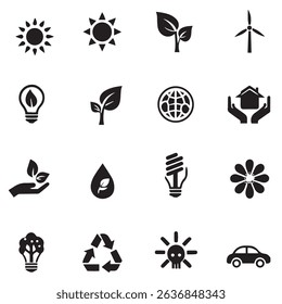 Simple Set of Ecology Related Doodle Vector Line Icons
