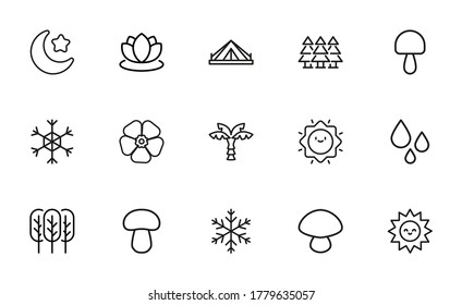 Simple set of ecology related outline icons. Elements for mobile concept and web apps. Thin line vector icons for website design and development, app development. Premium pack.