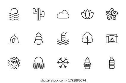 Simple set of ecology related outline icons. Elements for mobile concept and web apps. Thin line vector icons for website design and development, app development. Premium pack.