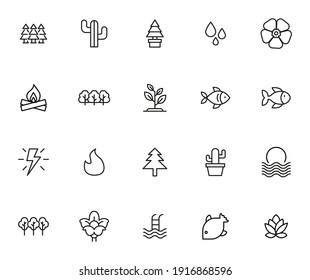 Simple set of ecology related outline icons. Elements for mobile concept and web apps. Thin line vector icons for website design and development, app development. Premium pack.