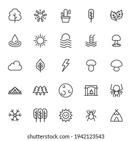 Simple set of ecology related outline icons. Elements for mobile concept and web apps. Thin line vector icons for website design and development, app development. Premium pack.