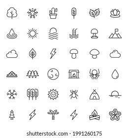 Simple set of ecology related outline icons. Elements for mobile concept and web apps. Thin line vector icons for website design and development, app development. Premium pack.