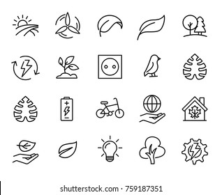Simple set of ecology related outline icons. Elements for mobile concept and web apps. Thin line vector icons for website design and development, app development. Premium pack. - Shutterstock ID 759187351