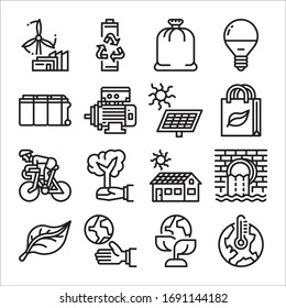 Simple Set of Ecology Related Vector Line Icons