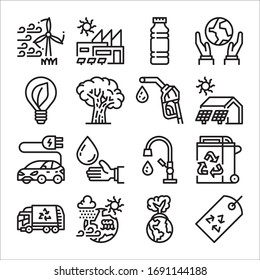 Simple Set of Ecology Related Vector Line Icons
