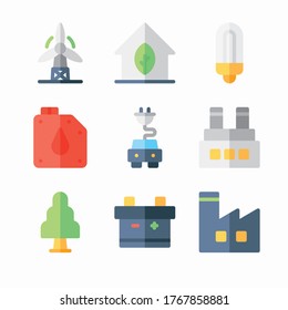 Simple Set Ecology Vector Color Icons. Color with Editable stroke